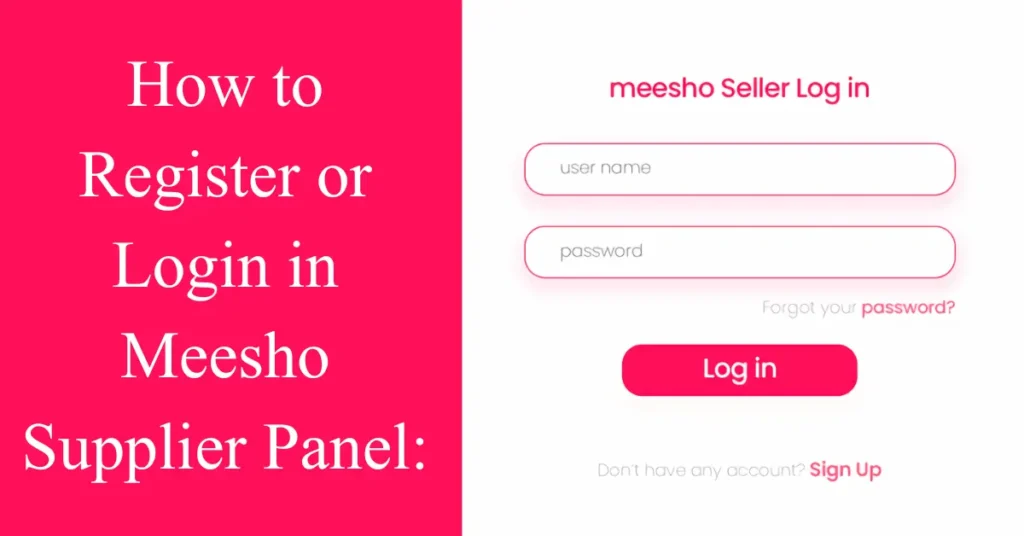 how to register or login in meesho supplier panel