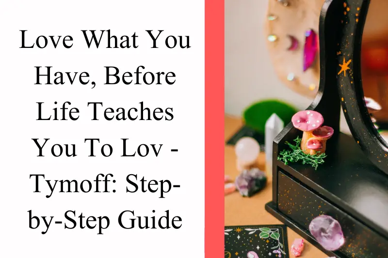 what is love what you have, before life teaches you to lov - tymoff - step by step guide