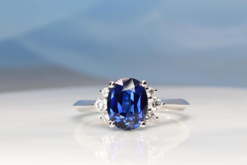 Cornflower Sapphire Rings Delivering Vibrant Color and Timeless Elegance for Special Occasions Blue Sapphire with Cluster Diamond Engagement Ring 1024x683 1