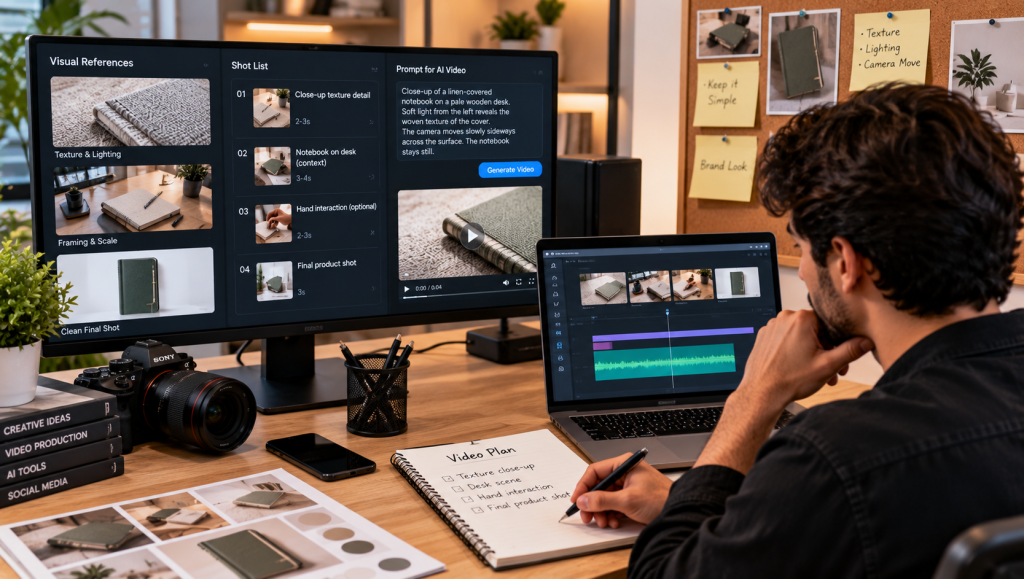 How to Plan Short-Form AI Videos Using Visual References Creative Studio Notebook Video Plan