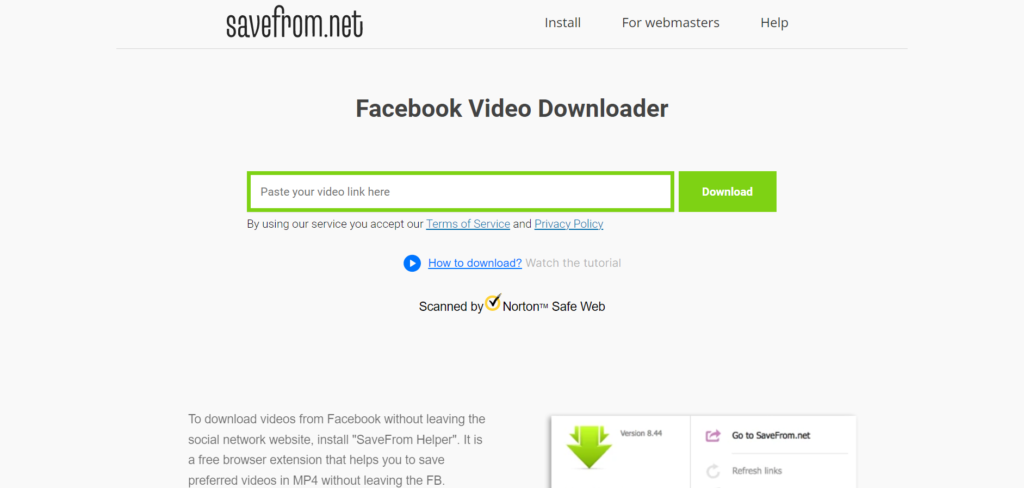 Facebook Video Downloader - SaveFrom.net