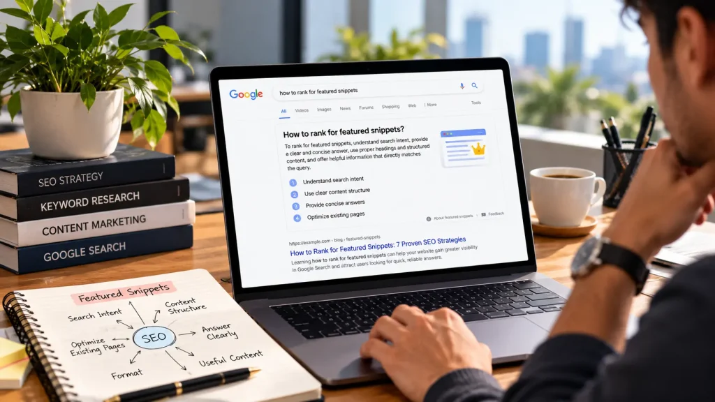How to Rank for Featured Snippets: 7 Proven SEO Strategies SEO Strategy Workspace with Featured Snippets