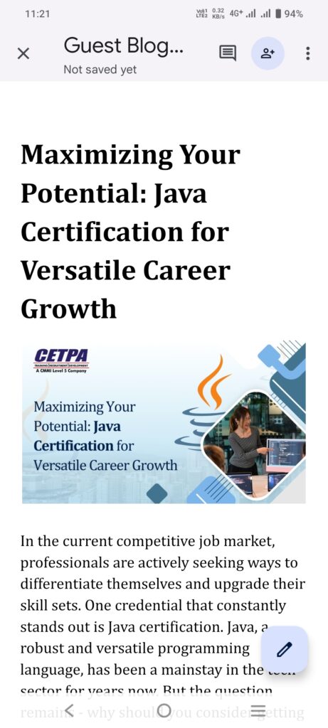 Maximizing Your Potential: Java Certification for Versatile Career Growth Screenshot 20240712 112124