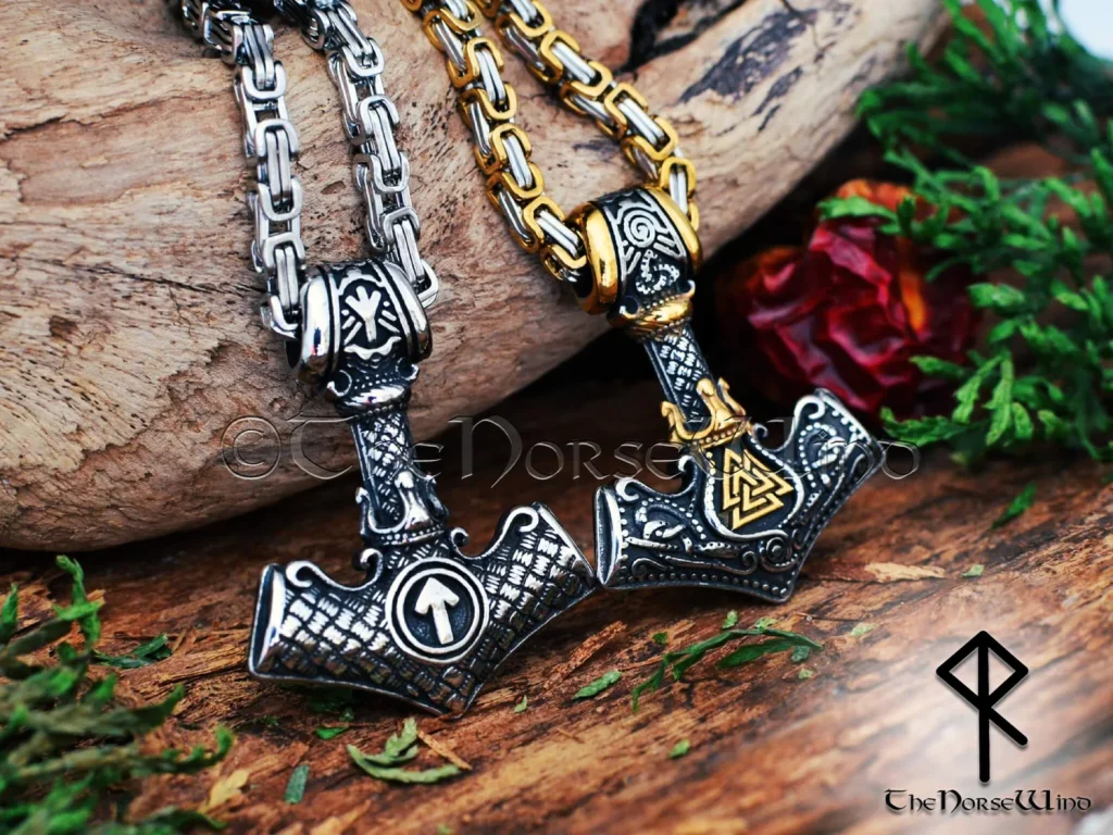 Viking Jewelry: A Timeless Symbol of Strength, Heritage, and Style Thor hammer viking necklace norse mjolnir valknut pendant 9 thenorsewind
