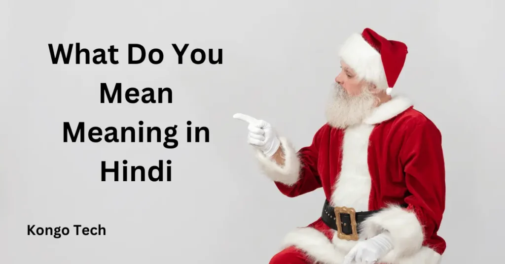 What Do You Mean Meaning in Hindi