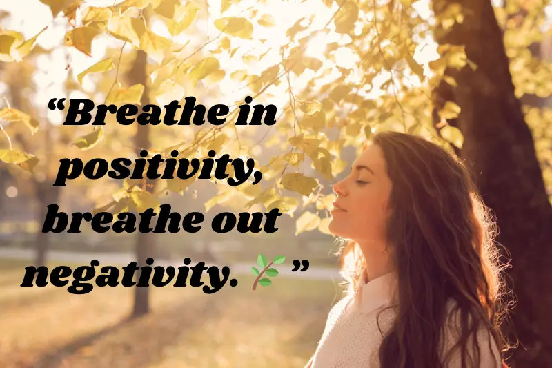 breathe in positivity, breathe out negativity