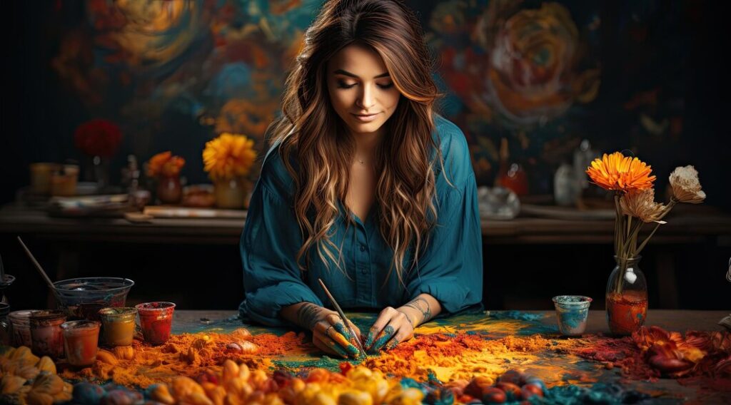 From Photo to Canvas: Experience the Magic of Custom Paint by Number Artwork” closeup photoshoot working process with clay by diligent man 1258 252177