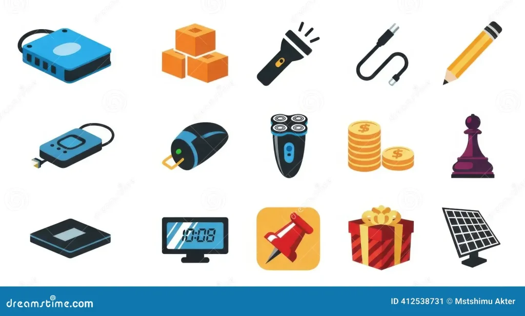 collection electronic devices gadgets tools objects technology modern life concepts diverse assortment everyday items 412538731