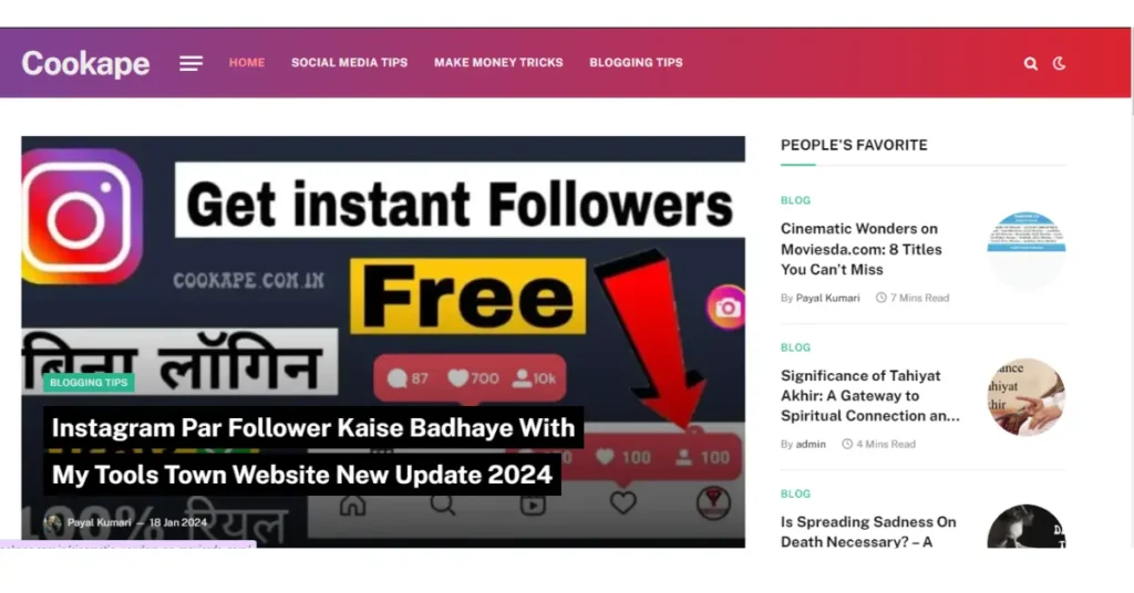 cookape real instagram followers website