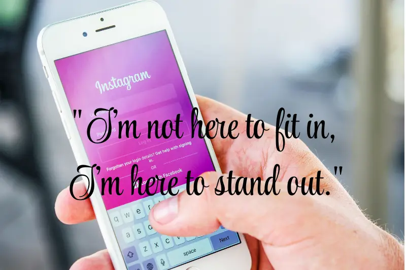 i’m not here to fit in, i’m here to stand out