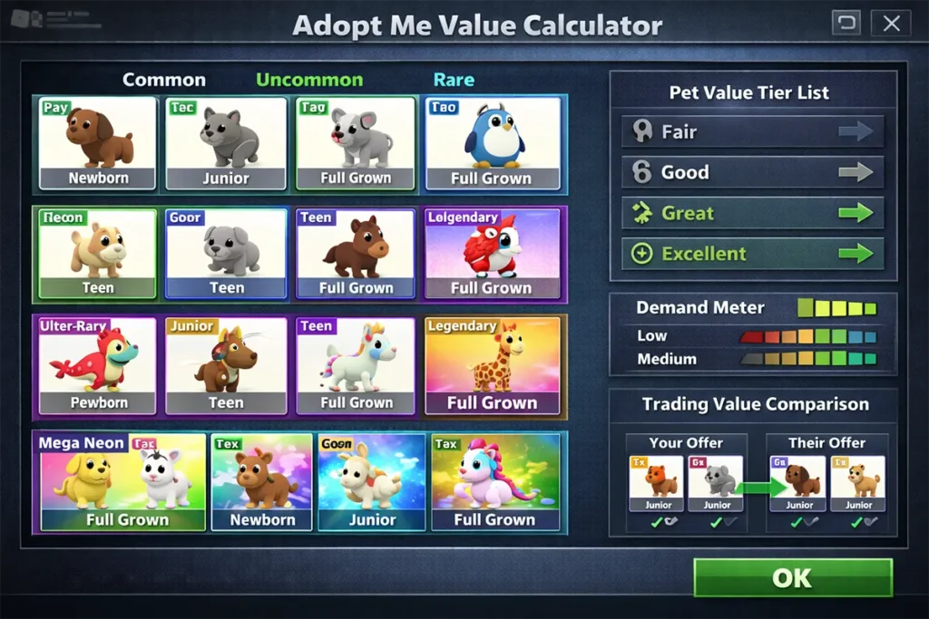Adopt Me Calculator & Trading Values Guide – Win Every Roblox Trade image 1511