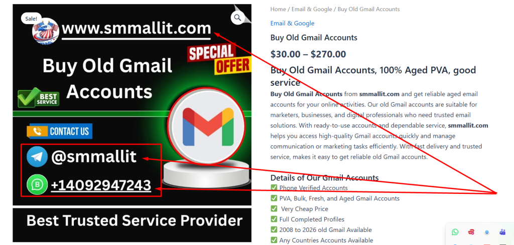 Buy Old Gmail Accounts In Bulk (PVA, Aged) image 3150