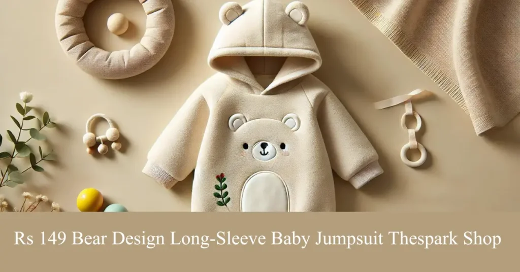 rs 149 bear design long-sleeve baby jumpsuit thespark shop