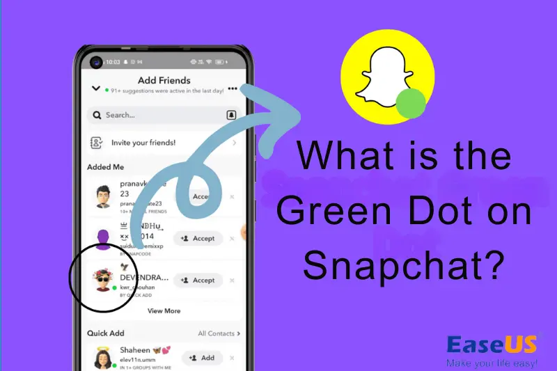 what is the green dot on snapchat
